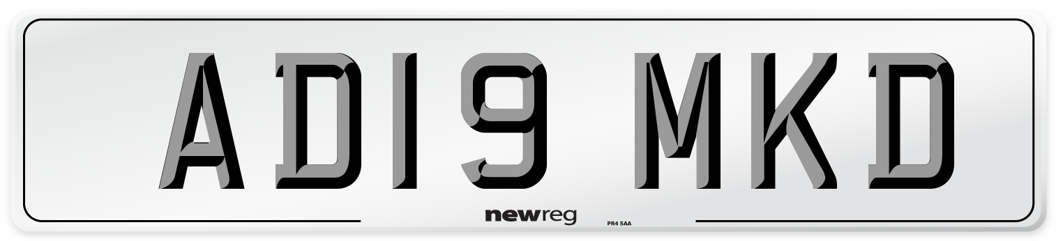 AD19 MKD Number Plate from New Reg